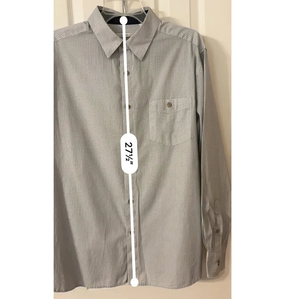 Moda Campia Moda‎ Mens Gray Button Down Shirt Long Sleeve Cotton Size L